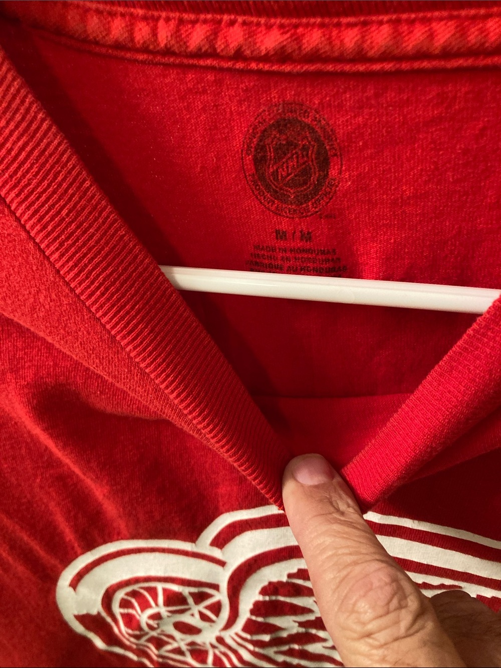 NHL Red Crewneck Sweater with White Team Crest
